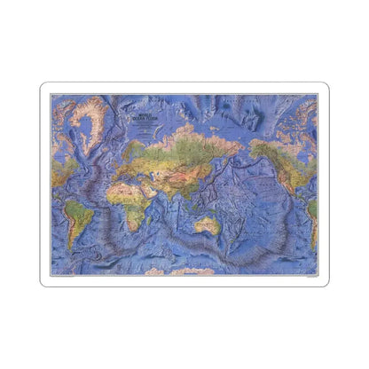 World Ocean Floor (1981) (Map) STICKER Vinyl Kiss-Cut Decal 4 Inch White - The Sticker Space