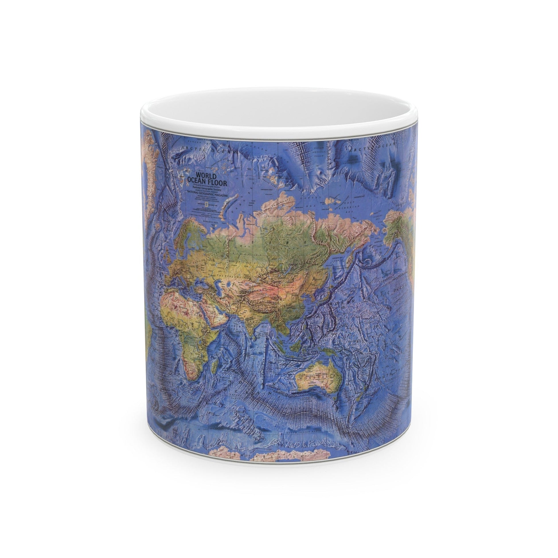 World Ocean Floor (1981) (Map) White Coffee Mug-11oz-The Sticker Space