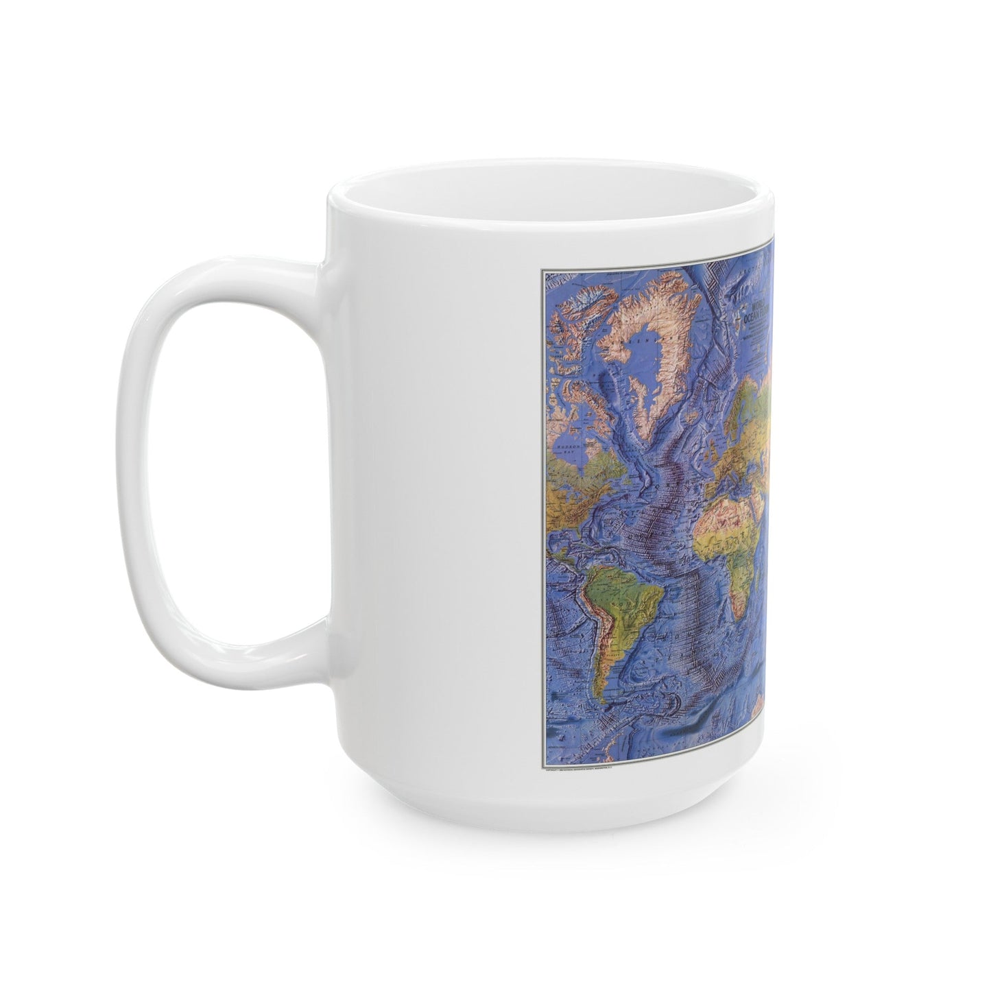 World Ocean Floor (1981) (Map) White Coffee Mug-The Sticker Space