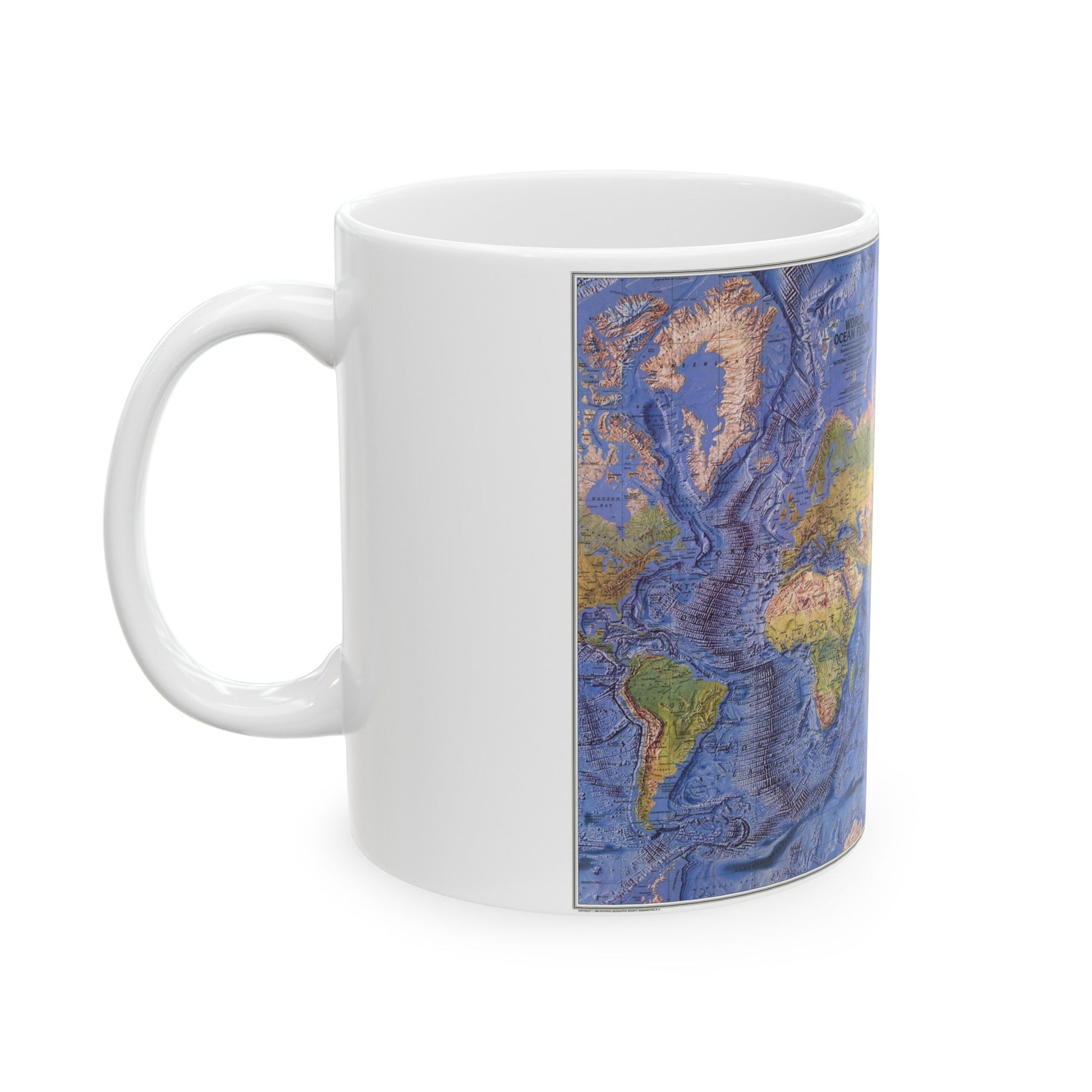 World Ocean Floor (1981) (Map) White Coffee Mug-The Sticker Space