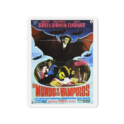 WORLD OF VAMPIRES 1961 Movie Poster - Refrigerator Magnet 2 Inch Die-Cut - The Sticker Space