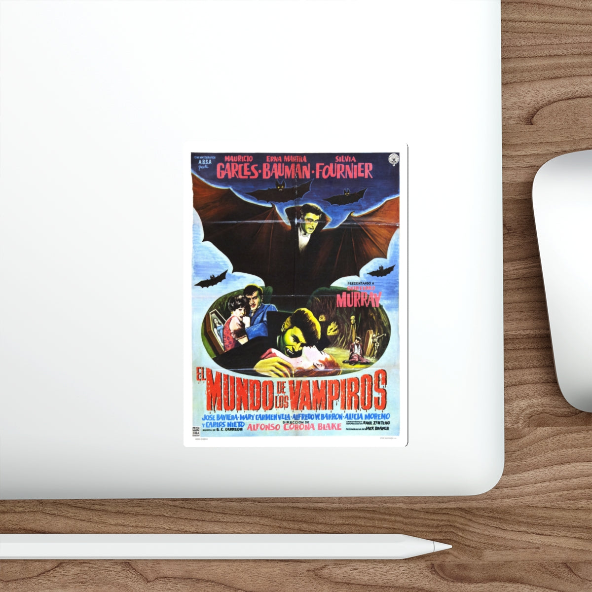 WORLD OF VAMPIRES 1961 Movie Poster STICKER Vinyl Die-Cut Decal-The Sticker Space