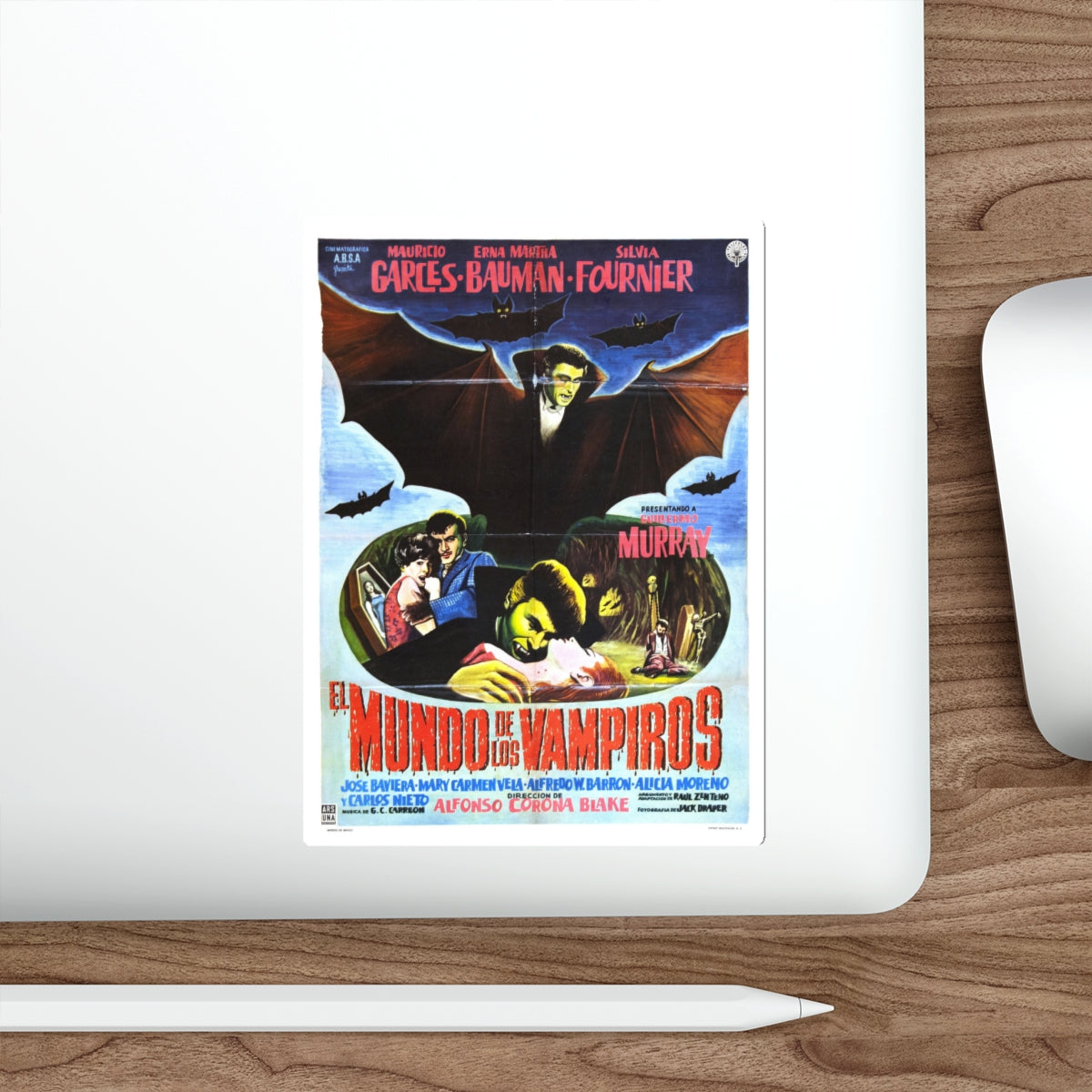 WORLD OF VAMPIRES 1961 Movie Poster STICKER Vinyl Die-Cut Decal-The Sticker Space