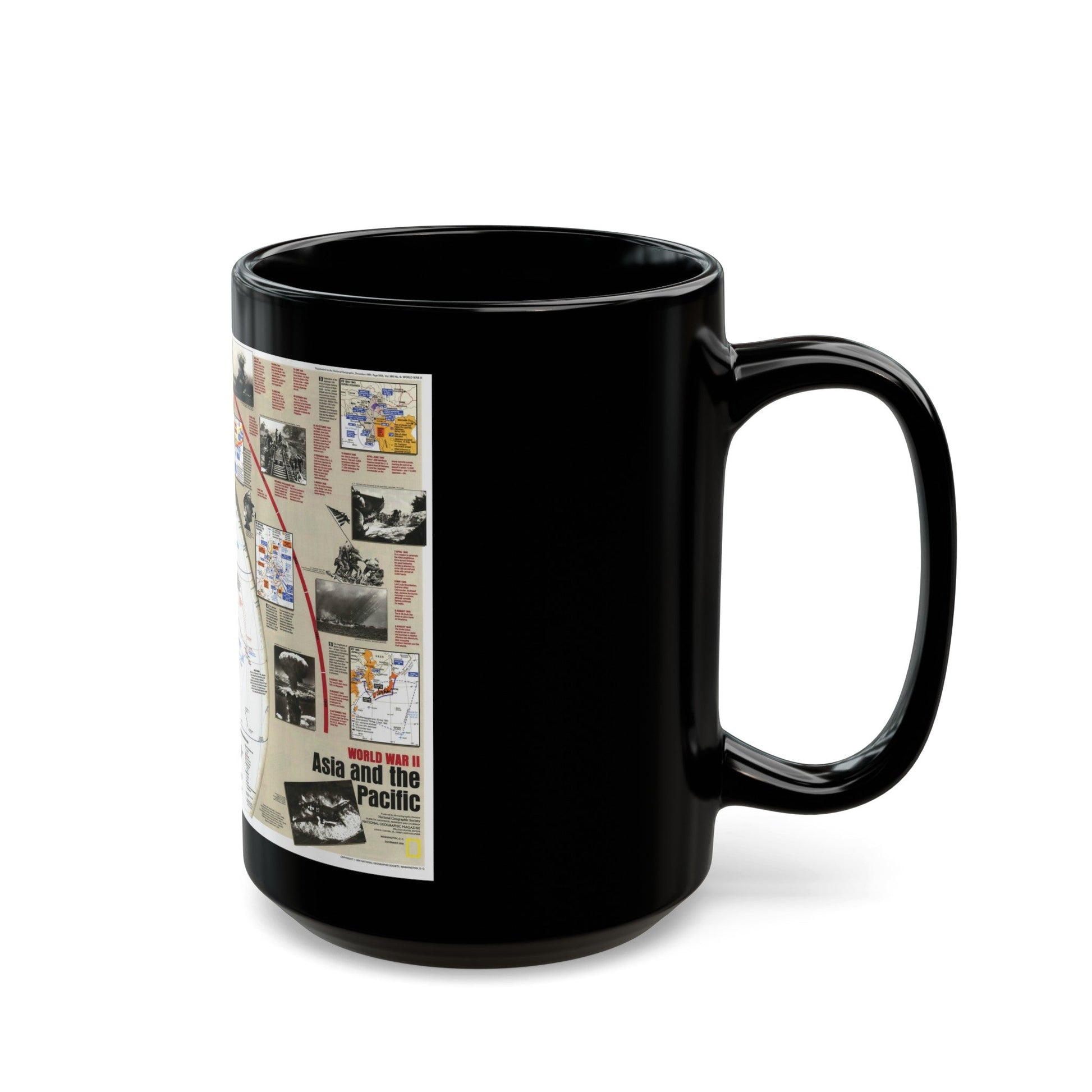 World War II- Asia and the Pacific (1991) (Map) Black Coffee Mug-The Sticker Space