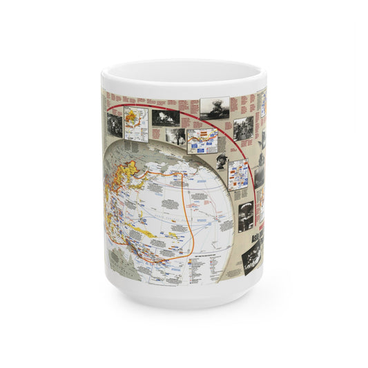 World War II- Asia and the Pacific (1991) (Map) White Coffee Mug-15oz-The Sticker Space