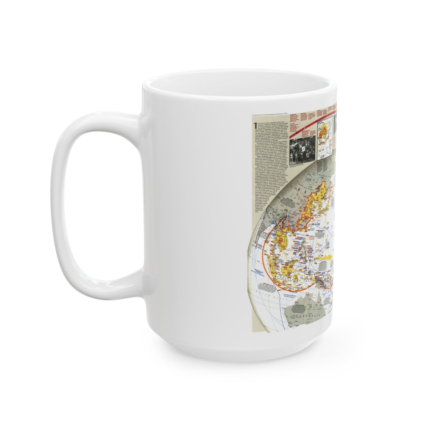 World War II- Asia and the Pacific (1991) (Map) White Coffee Mug-The Sticker Space