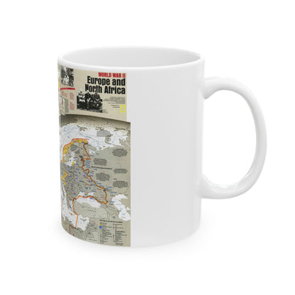 World War II- Europe and North Africa (1991) (Map) White Coffee Mug-The Sticker Space