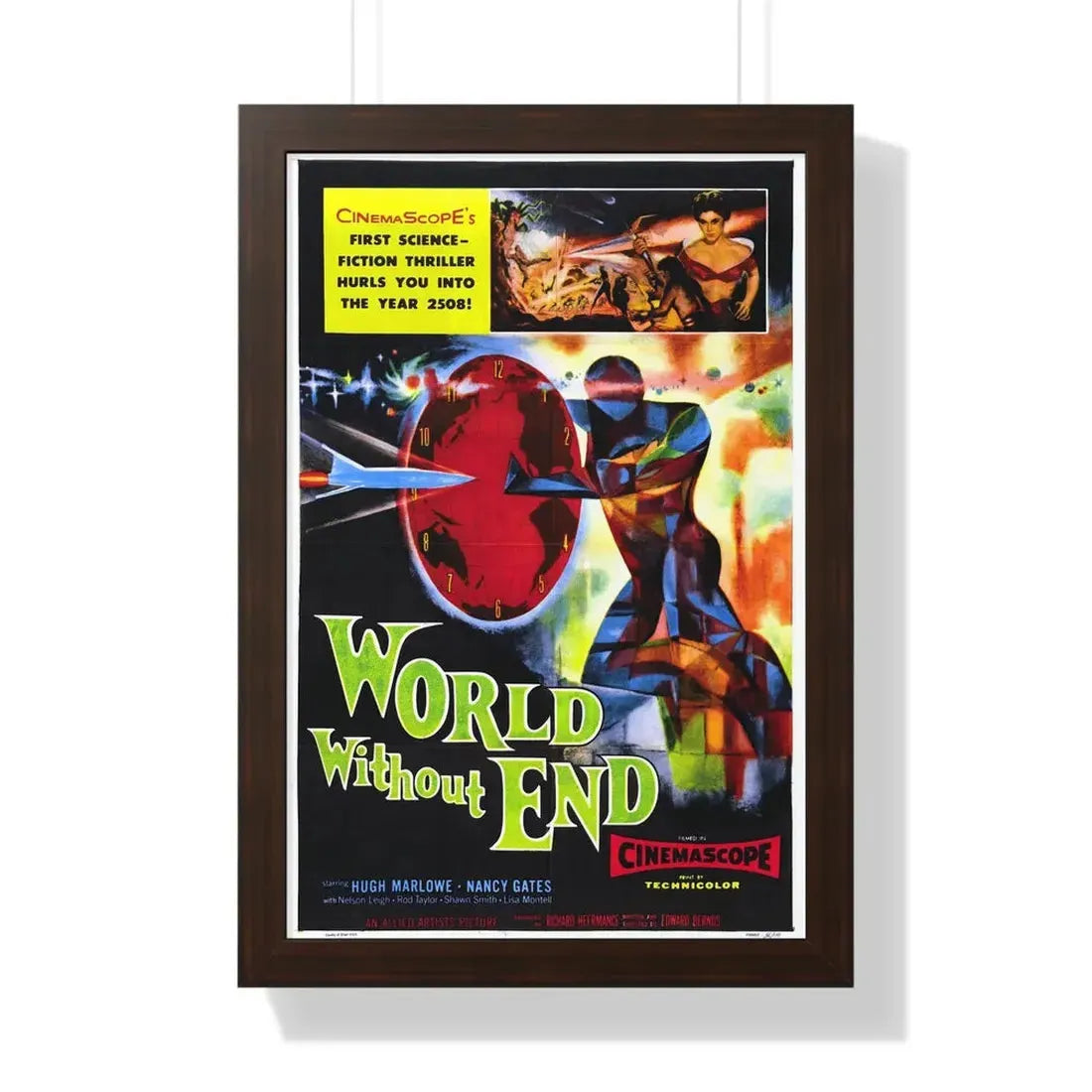 WORLD WITHOUT END 1956 - Framed Movie Poster 16″ x 24″ Walnut - The Sticker Space