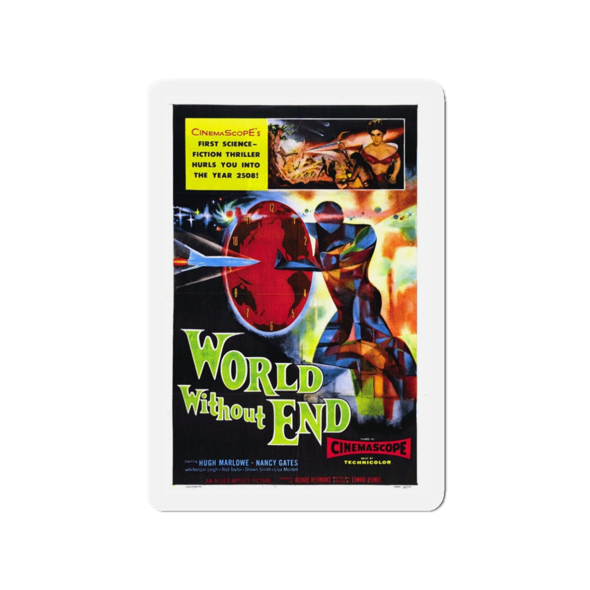 WORLD WITHOUT END 1956 Movie Poster - Refrigerator Magnet-3" x 3"-The Sticker Space