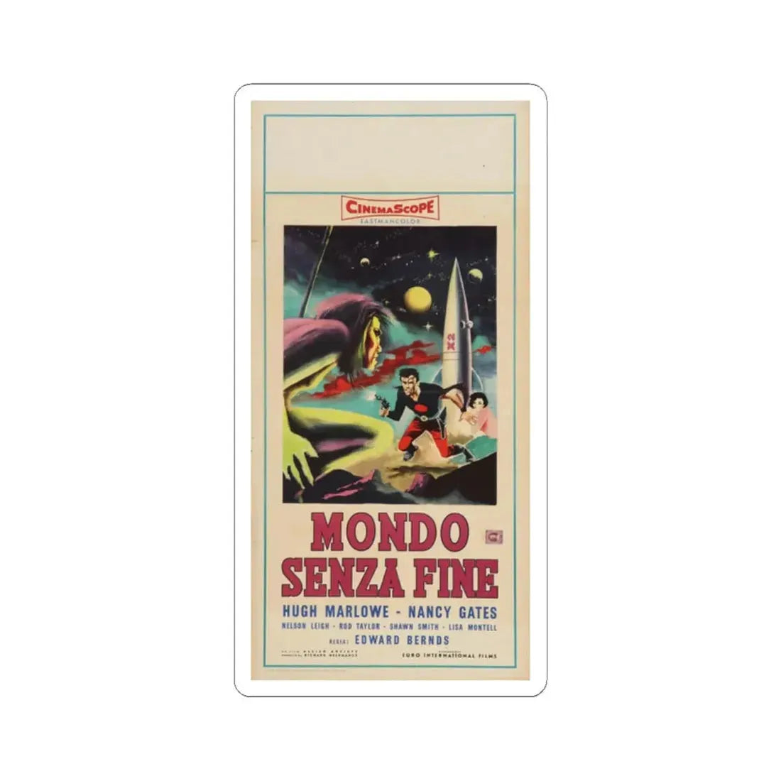 WORLD WITHOUT END (ITALIAN) 1956 Movie Poster - STICKER Vinyl Kiss-Cut Decal 2 Inch White - The Sticker Space