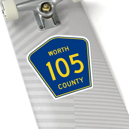 Worth County Route 105 IA (Iowa) (Road Sign) STICKER Vinyl Kiss-Cut Decal - The Sticker Space