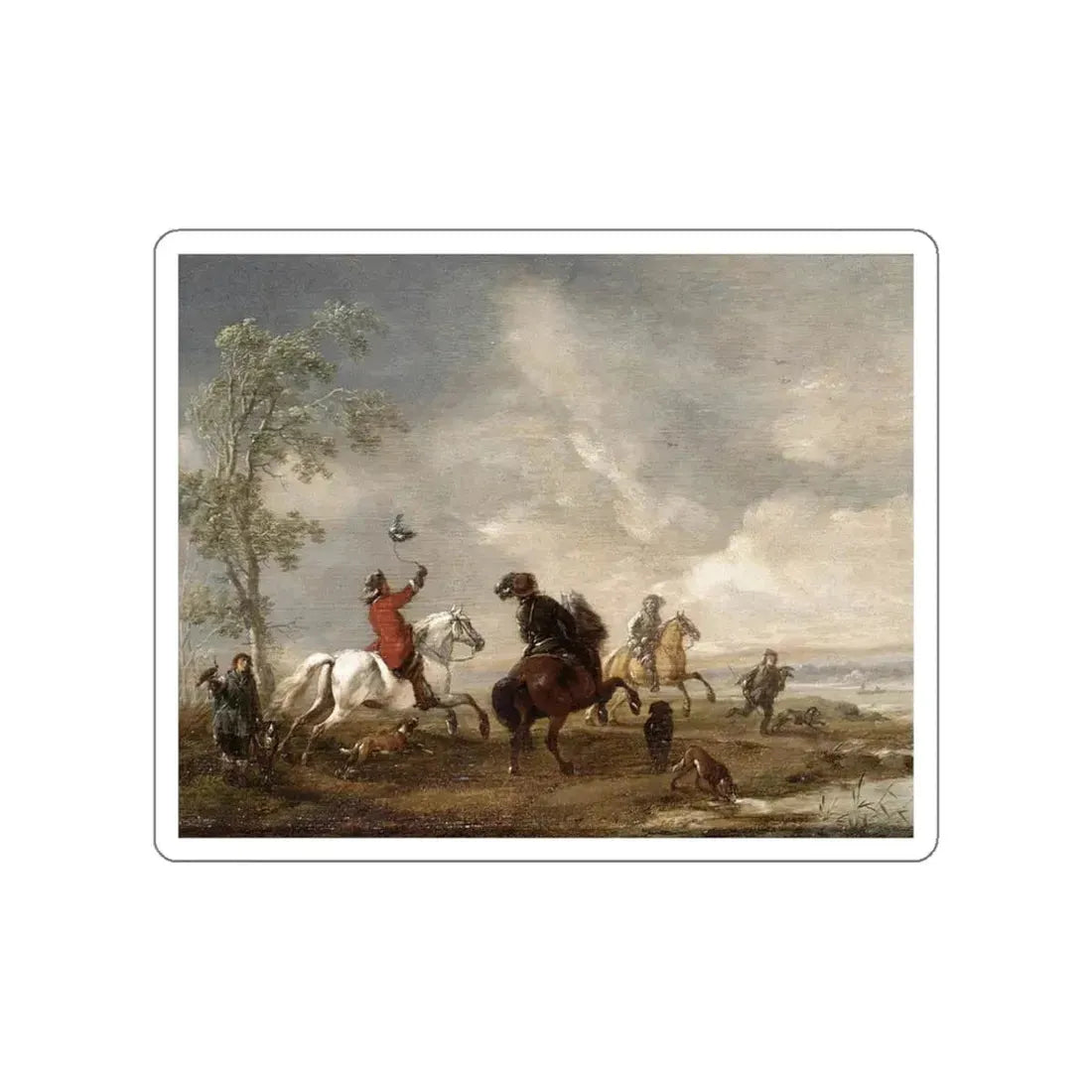 WOUWERMAN, Philips - A Hawking Party (Artwork) STICKER Vinyl Die-Cut Decal White Die-Cut 3 Inch - The Sticker Space