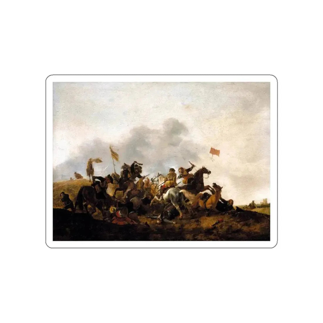 WOUWERMAN, Philips - Cavalry Skirmish (Artwork) STICKER Vinyl Die-Cut Decal White Die-Cut 4 Inch - The Sticker Space