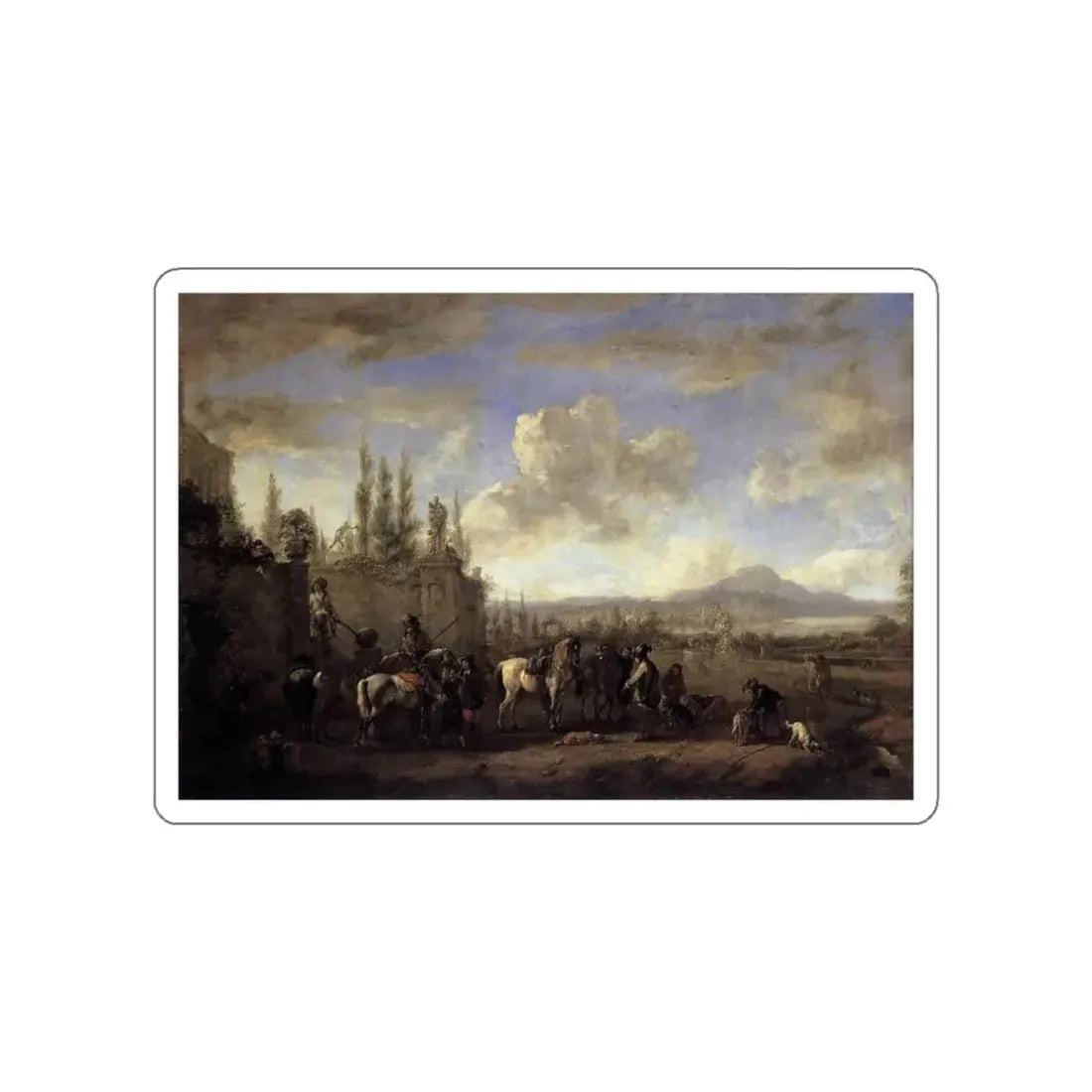 WOUWERMAN, Philips - Setting out on the Hunt (Artwork) STICKER Vinyl Die-Cut Decal White Die-Cut 3 Inch - The Sticker Space