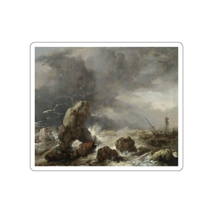 WOUWERMAN, Philips - Ships Foundering in Stormy Seas (Artwork) STICKER Vinyl Die-Cut Decal-White-The Sticker Space