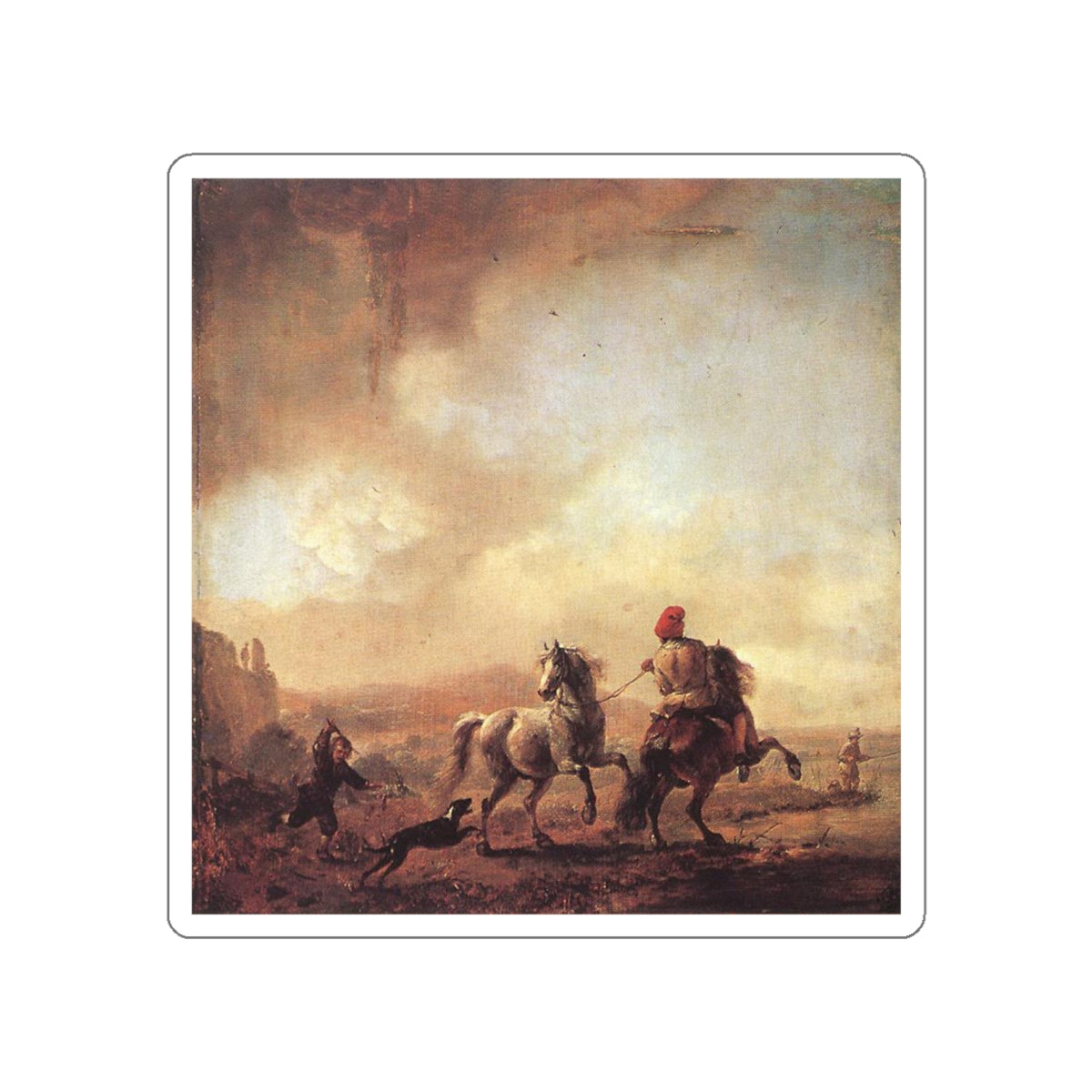 WOUWERMAN, Philips - Two Horses (Artwork) STICKER Vinyl Die-Cut Decal-White-The Sticker Space