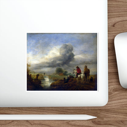 WOUWERMAN, Philips - Two Vedettes on the Watch by a Stream (Artwork) STICKER Vinyl Die-Cut Decal-The Sticker Space