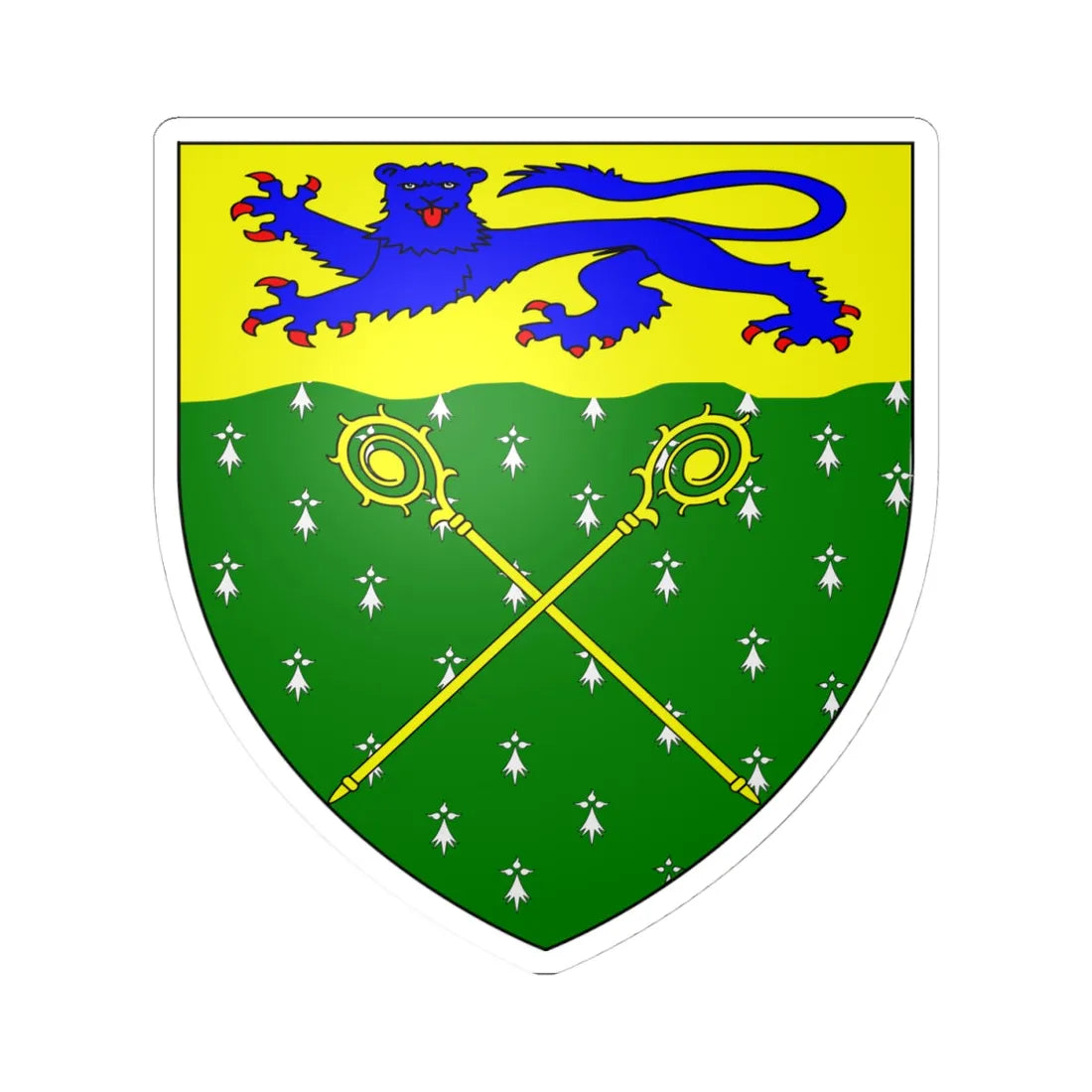 WREXHAM Shield (United Kingdom) (Coat of Arms) STICKER Vinyl Kiss-Cut Decal 4 Inch White - The Sticker Space
