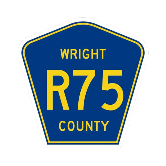 Wright County Route R75 IA (Iowa) (Road Sign) STICKER Vinyl Kiss-Cut Decal 2 Inch White - The Sticker Space
