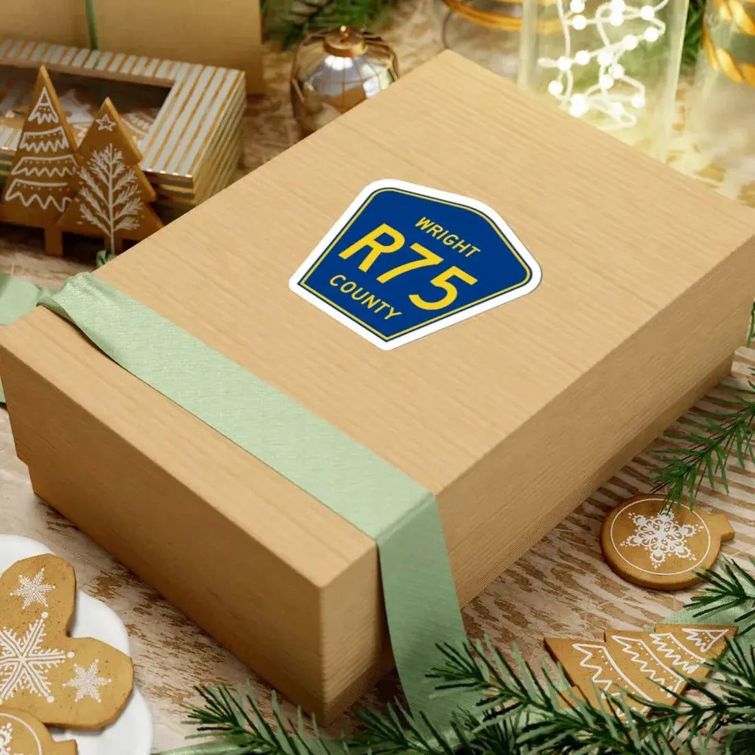 Wright County Route R75 IA (Iowa) (Road Sign) STICKER Vinyl Kiss-Cut Decal - The Sticker Space