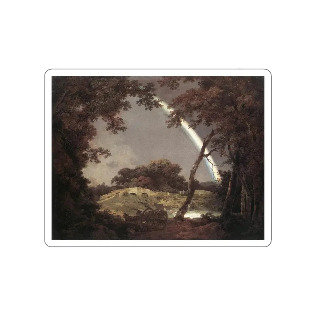 WRIGHT, Joseph - Landscape with Rainbow (Artwork) STICKER Vinyl Die-Cut Decal White Die-Cut 4 Inch - The Sticker Space