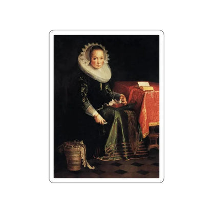 WTEWAEL, Joachim - Portrait of Eva Wtewael (Artwork) STICKER Vinyl Die-Cut Decal White Die-Cut 4 Inch - The Sticker Space