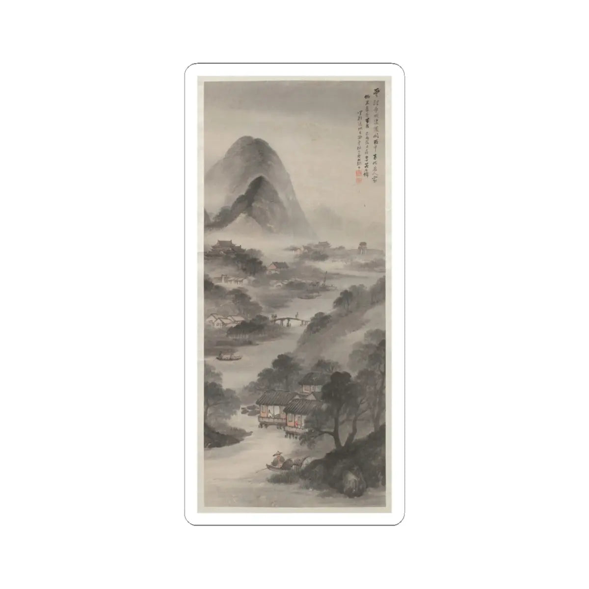 Wu Shixian - Landscape - 1909 - STICKER Vinyl Kiss-Cut Decal