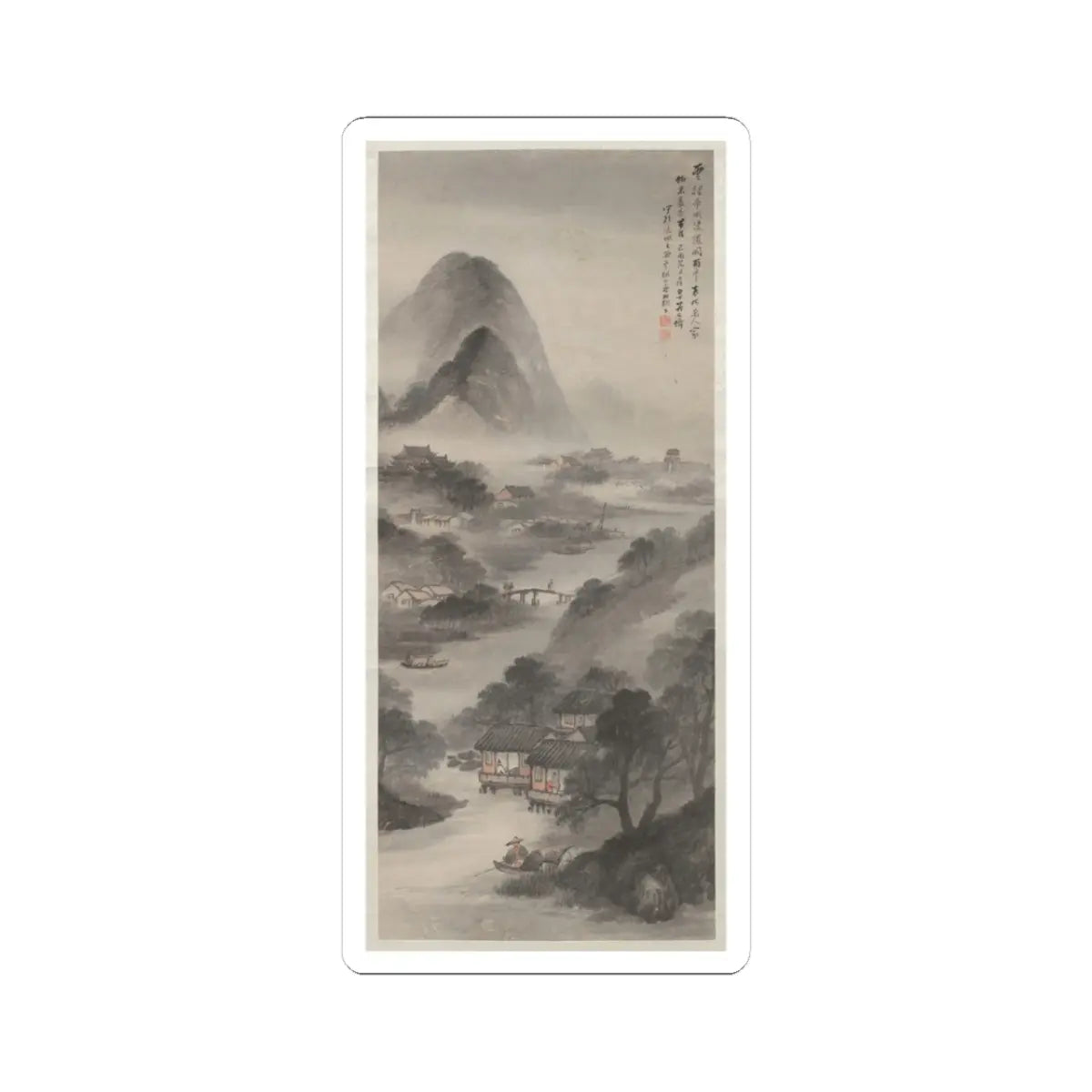 Wu Shixian - Landscape - 1909 - STICKER Vinyl Kiss-Cut Decal