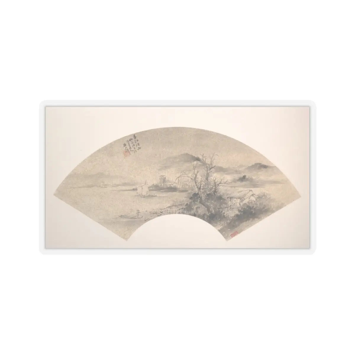 Wu Shixian - Misty Rain on the River in Spring - unknown - STICKER Vinyl Kiss-Cut Decal