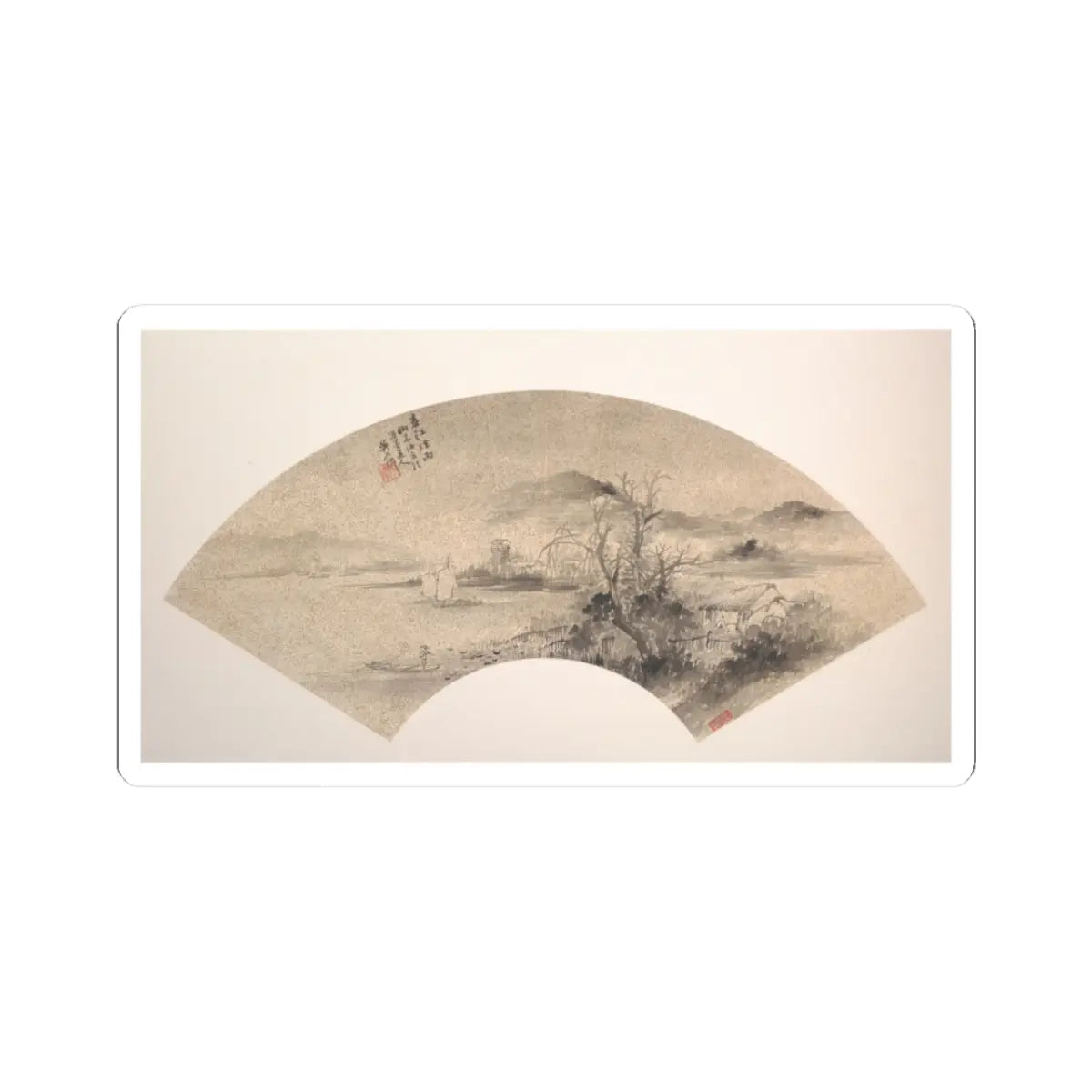 Wu Shixian - Misty Rain on the River in Spring - unknown - STICKER Vinyl Kiss-Cut Decal