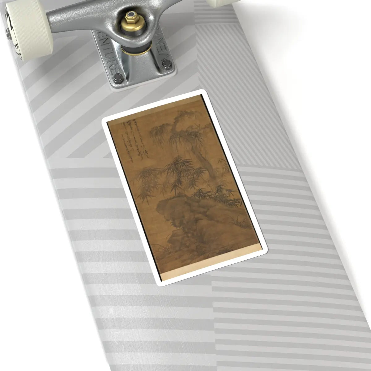 Wu Zhen - Bamboo, old tree, and rock - dated 1338 v1 - STICKER Vinyl Kiss-Cut Decal