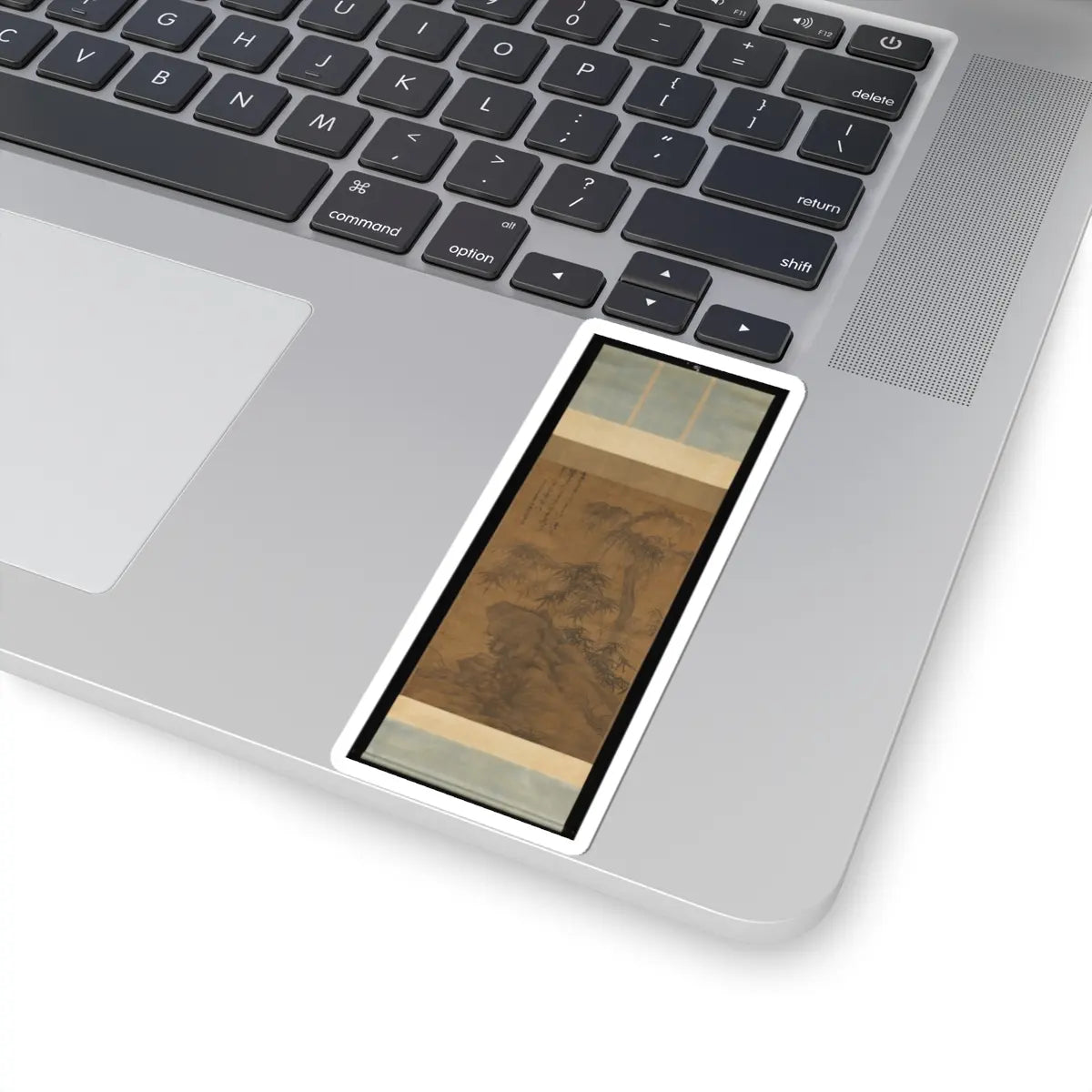 Wu Zhen - Bamboo, old tree, and rock - dated 1338 v2 - STICKER Vinyl Kiss-Cut Decal