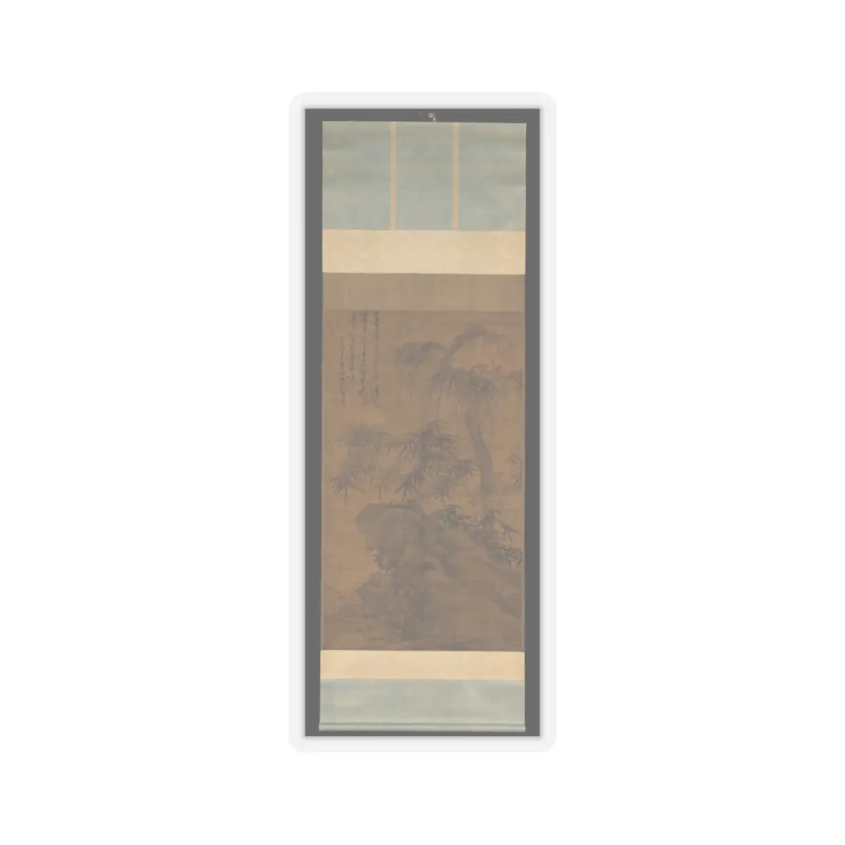 Wu Zhen - Bamboo, old tree, and rock - dated 1338 v2 - STICKER Vinyl Kiss-Cut Decal