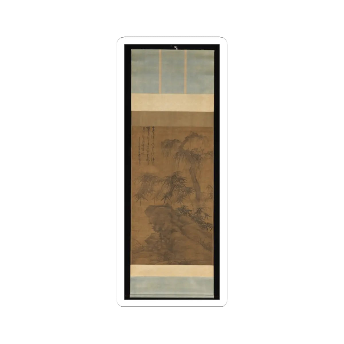 Wu Zhen - Bamboo, old tree, and rock - dated 1338 v2 - STICKER Vinyl Kiss-Cut Decal