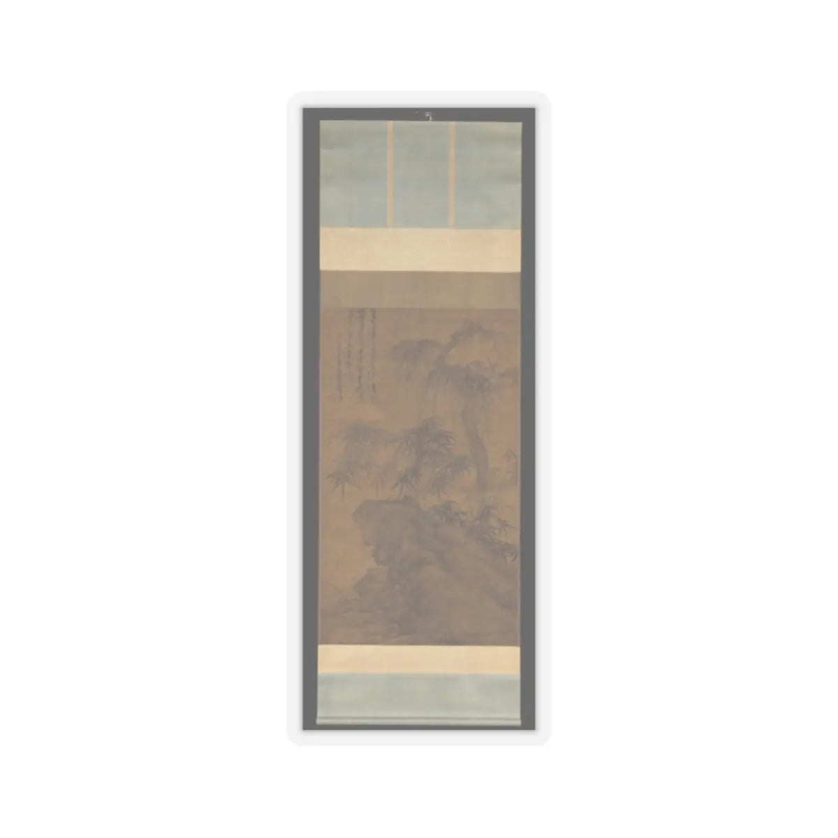 Wu Zhen - Bamboo, old tree, and rock - dated 1338 v2 - STICKER Vinyl Kiss-Cut Decal