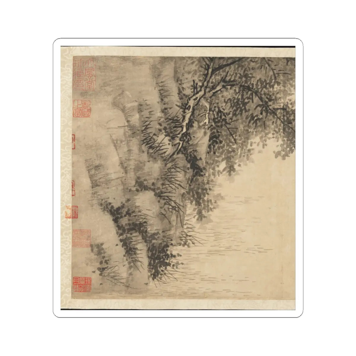 Wu Zhen - Fisherman - ca. 1350 v3 - STICKER Vinyl Kiss-Cut Decal