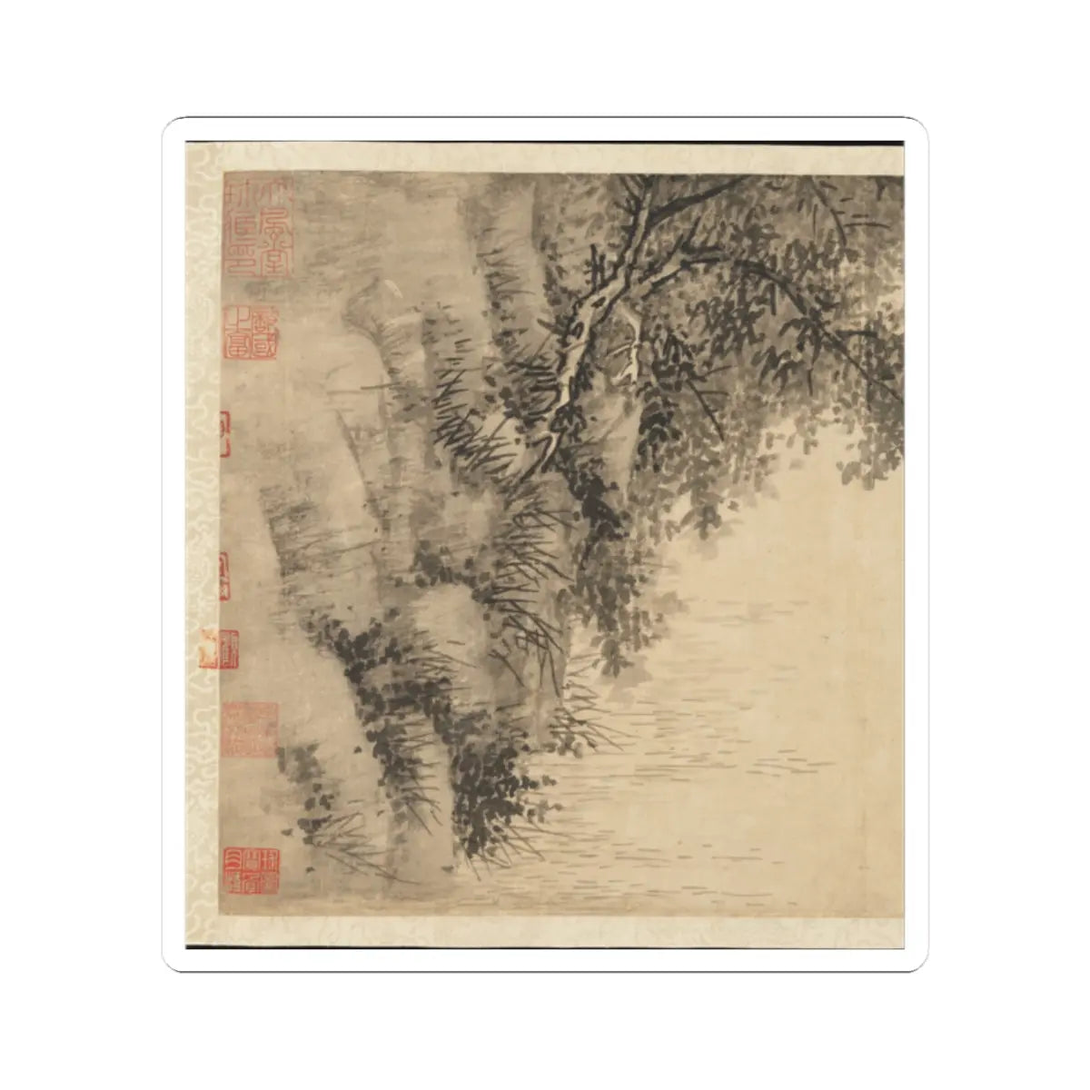 Wu Zhen - Fisherman - ca. 1350 v3 - STICKER Vinyl Kiss-Cut Decal
