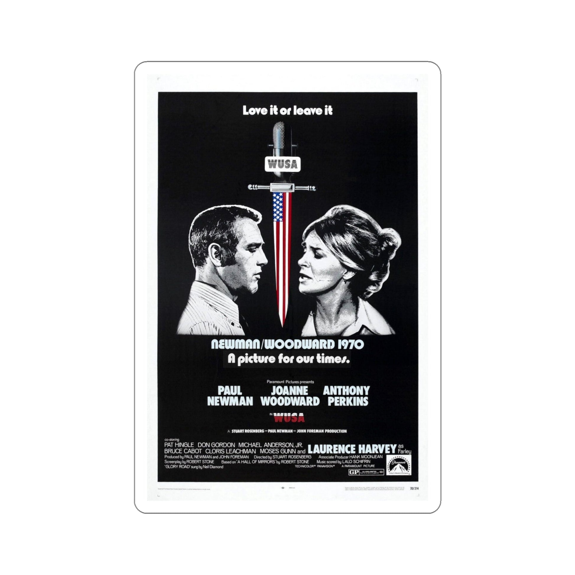 WUSA 1970 Movie Poster STICKER Vinyl Die-Cut Decal-6 Inch-The Sticker Space