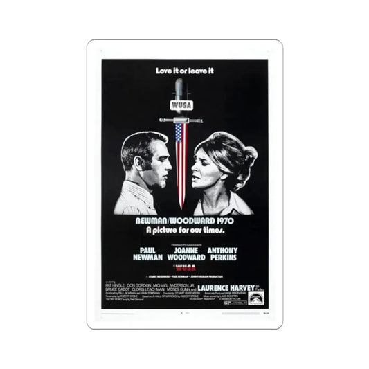 WUSA 1970 Movie Poster - STICKER Vinyl Kiss-Cut Decal 2 Inch White - The Sticker Space