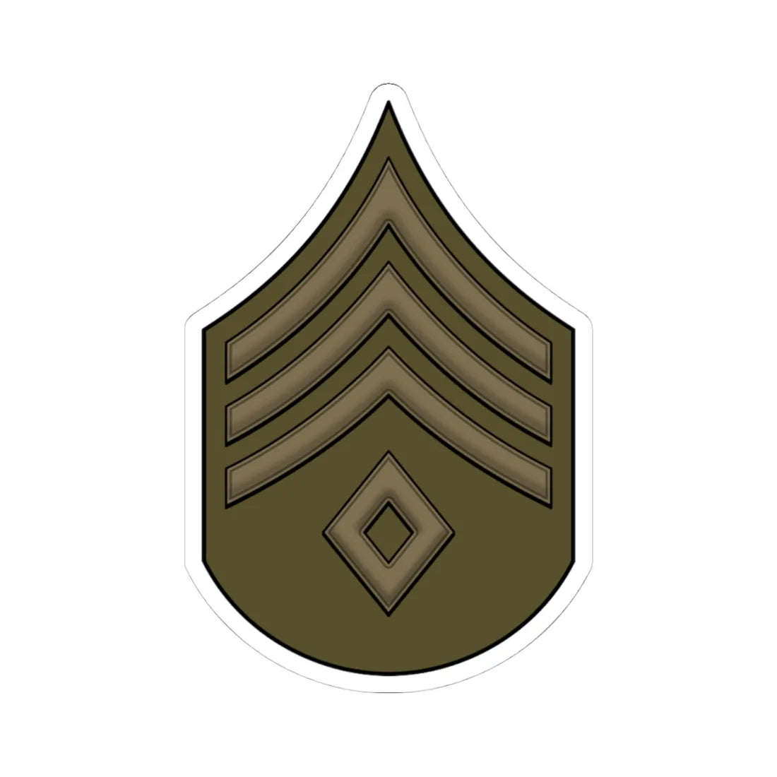 WW1 1sgt (United States) (Military Rank) STICKER Vinyl Kiss-Cut Decal 4 Inch White - The Sticker Space