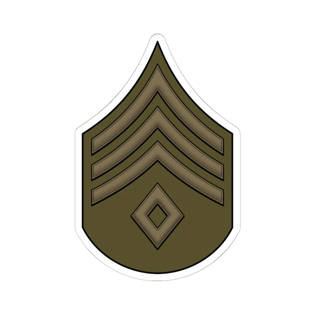 WW1 1sgt (United States) (Military Rank) STICKER Vinyl Kiss-Cut Decal 6 Inch White - The Sticker Space