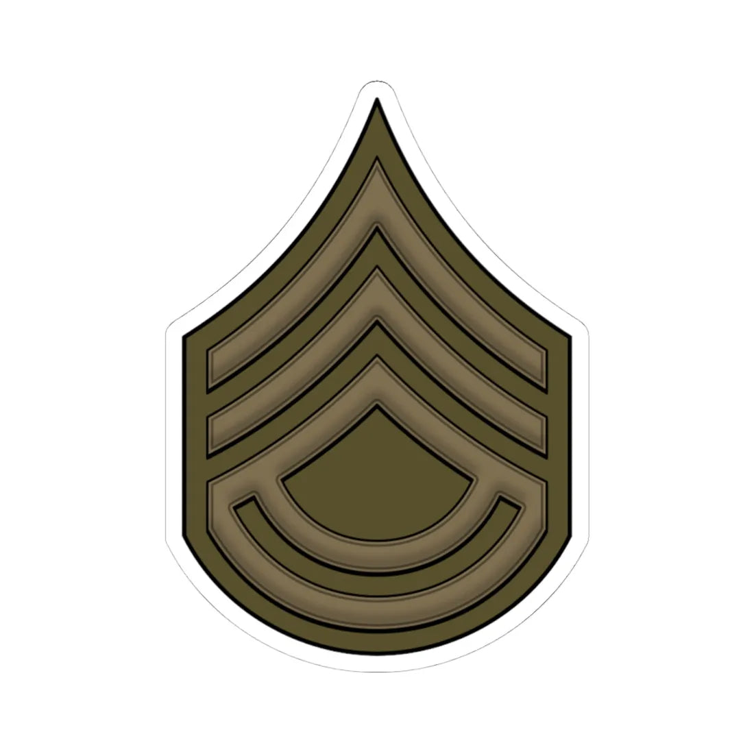 WW1 BattSgtMaj (United States) (Military Rank) STICKER Vinyl Kiss-Cut Decal 4 Inch White - The Sticker Space