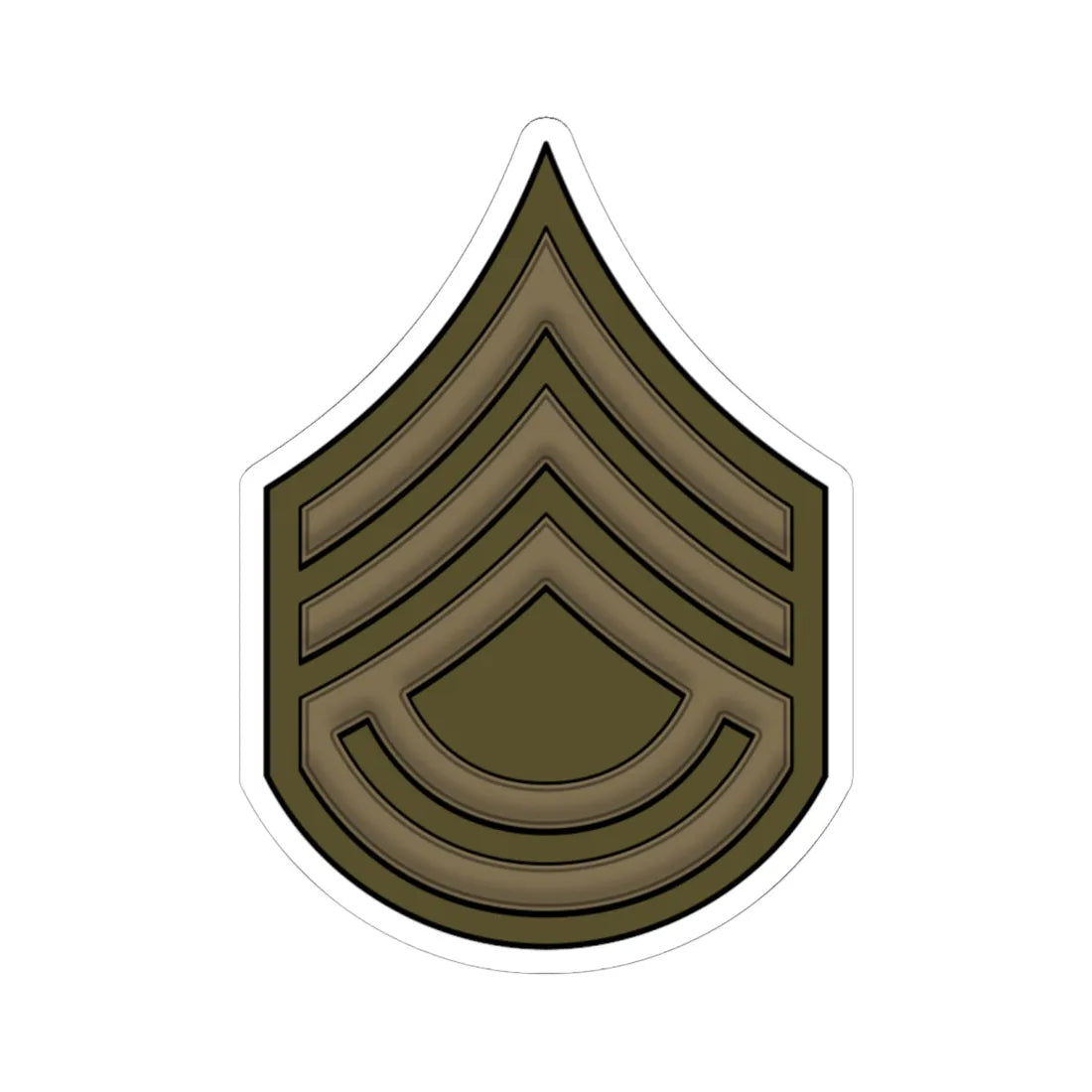 WW1 BattSgtMaj (United States) (Military Rank) STICKER Vinyl Kiss-Cut Decal 6 Inch White - The Sticker Space