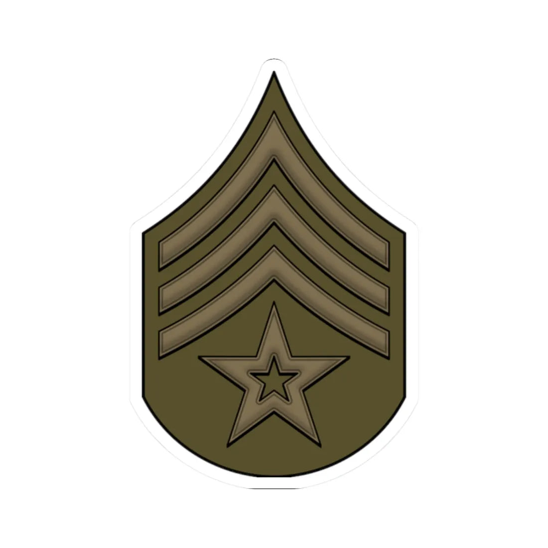 WW1 ColorSgt (United States) (Military Rank) STICKER Vinyl Kiss-Cut Decal 2 Inch White - The Sticker Space