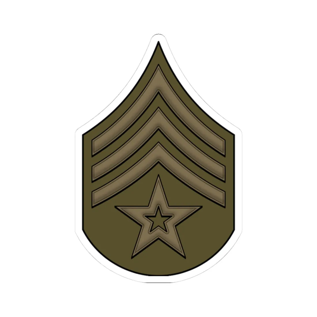 WW1 ColorSgt (United States) (Military Rank) STICKER Vinyl Kiss-Cut Decal 3 Inch White - The Sticker Space