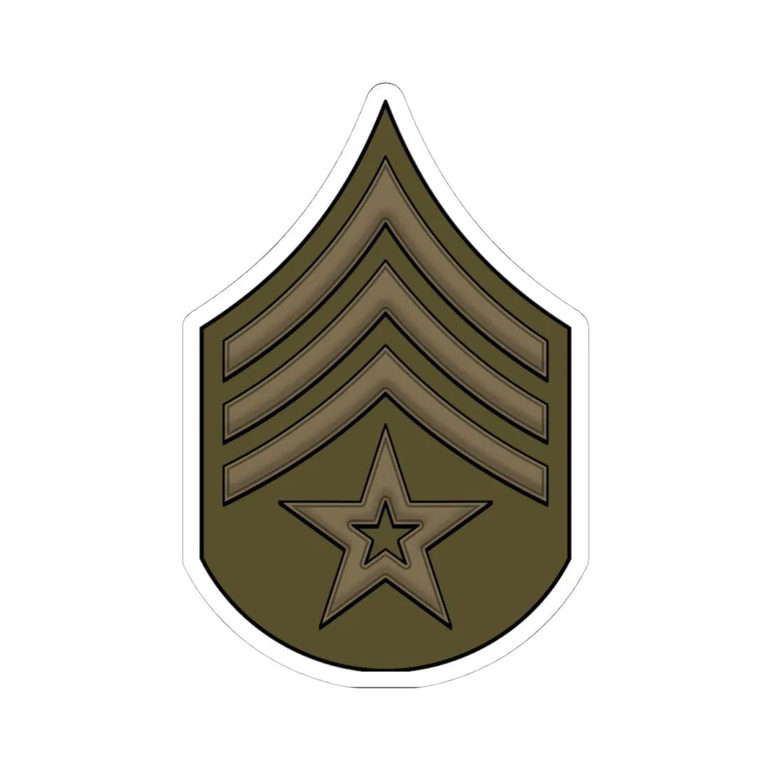 WW1 ColorSgt (United States) (Military Rank) STICKER Vinyl Kiss-Cut Decal 4 Inch White - The Sticker Space