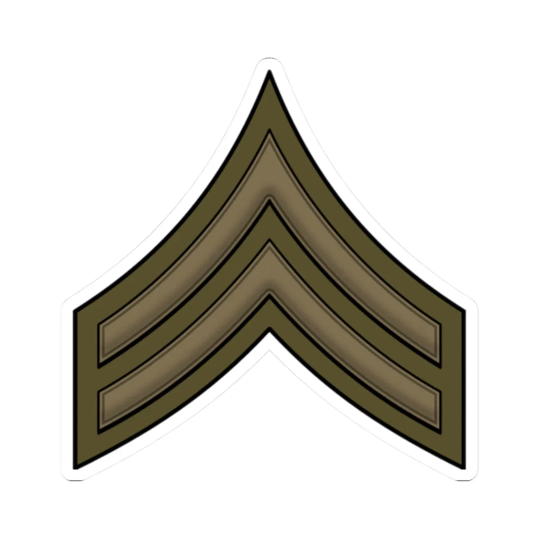 WW1 Corporal (United States) (Military Rank) STICKER Vinyl Kiss-Cut Decal 2 Inch White - The Sticker Space