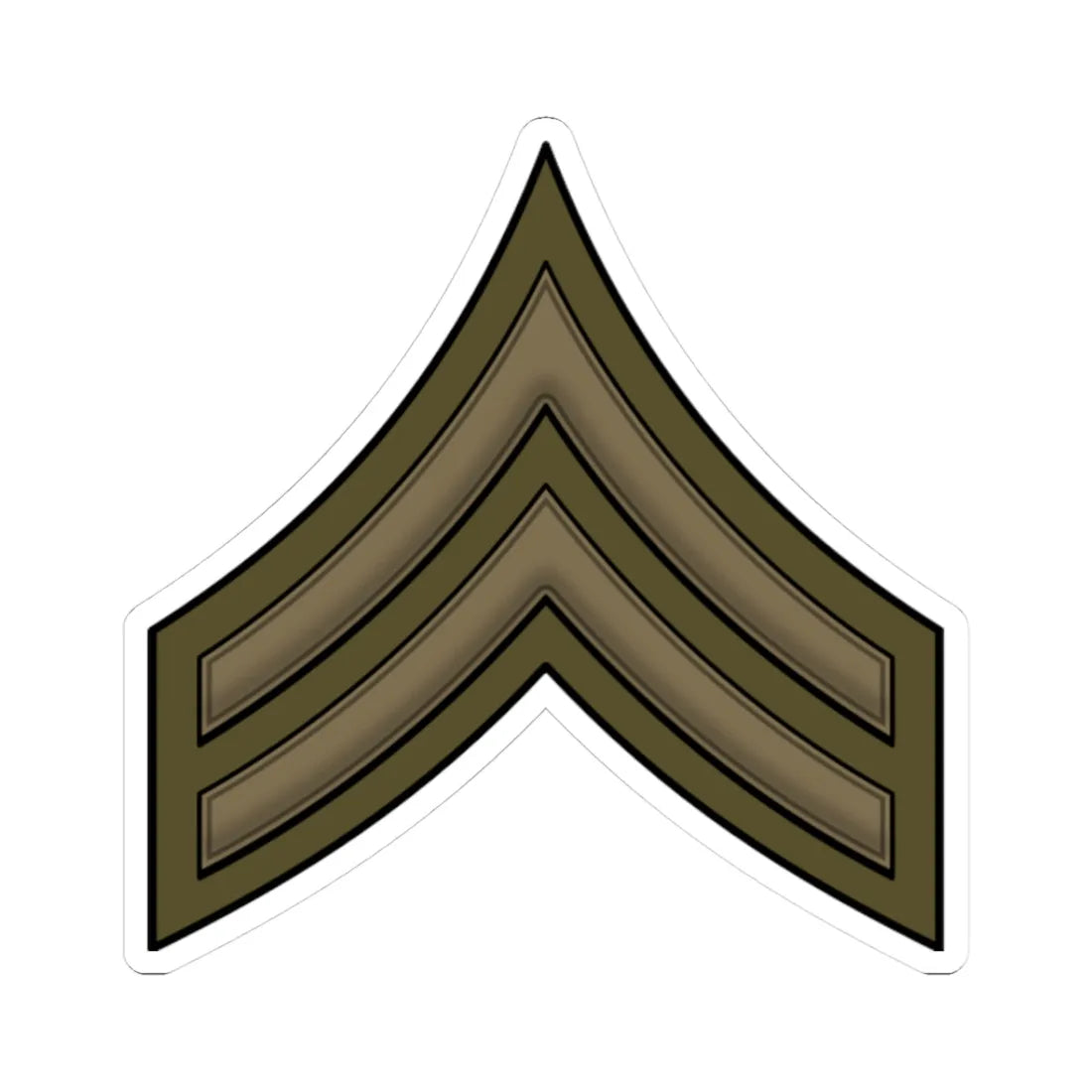 WW1 Corporal (United States) (Military Rank) STICKER Vinyl Kiss-Cut Decal 3 Inch White - The Sticker Space