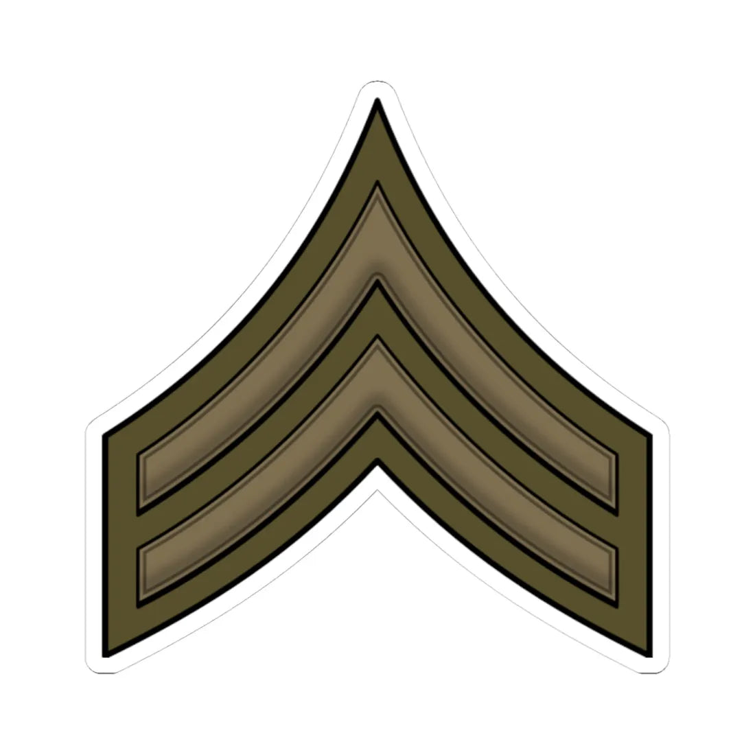 WW1 Corporal (United States) (Military Rank) STICKER Vinyl Kiss-Cut Decal 4 Inch White - The Sticker Space