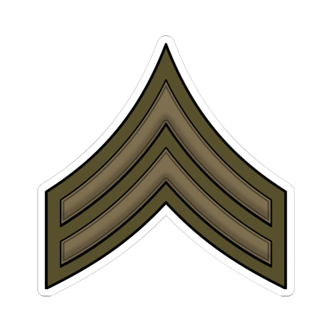 WW1 Corporal (United States) (Military Rank) STICKER Vinyl Kiss-Cut Decal 6 Inch White - The Sticker Space